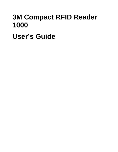 3m compact rfid reader 1000|1000 3M Compact RFID Reader User Manual Users manual 3M .